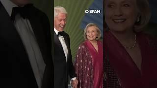 Former Pres. Bill Clinton and former Sec. Hillary Clinton arrive at White House state dinner