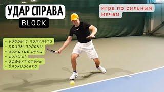 Forehand блокировка - как бить по сильным мячам? Большой теннис