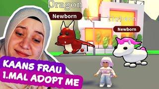 Kaans Frau spielt 1.Mal Adopt Me...einfach Drachen und Einhorn im Royal Egg gefunden 