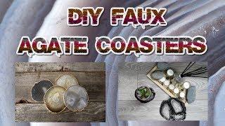 DIY Faux Agate Coasters Gold Rim | Tumblr Inspired Easy Cheap Crystal Polymer Clay Tutorial