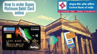  Central Bank Atm Card Online Apply | Rupay Platinum Debit Card 2024 | Cent Mobile | Drezillion