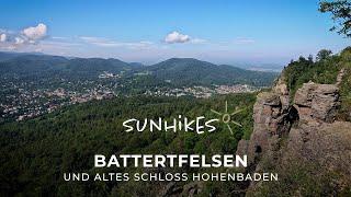 Wanderung Battertfelsen: Altes Schloss Hohenbaden mit faszinierenden Felsenwegen bei Baden-Baden