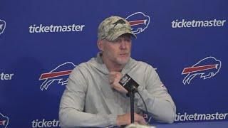 Coach Sean McDermott talks to the media ahead of Sunday's Wild Card game