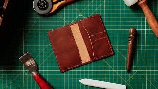 My FIRST Try at LEATHERCRAFTING ! | Making a Leather Passport Wallet