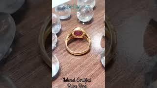 Bellarosa Gems |Natural Certified Ruby with Gold Ring|