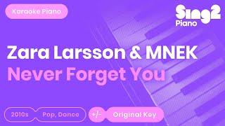 Zara Larsson, MNEK - Never Forget You (Piano Karaoke)