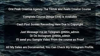 One Peak Creative Agency The Tiktok and Reels Creator Course