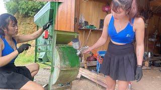 Girl repairs and restores electric motor fan.|| Tâm Repair Girl