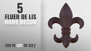 Top 10 Fluer De Lis Home Decor [2018 ]: 10" Metal Fleur De Lis Wall Plaque / Art with hanger -