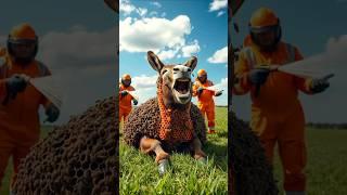 Baby Donkey surrounded by honeycomb bees saved by rescuers #humanity #animals #Donkey #rescueanimals