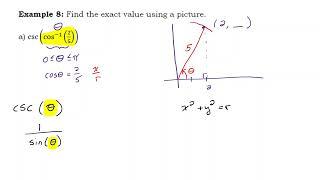 Find the Cosecant (csc) of an Inverse Cosine (cos) Using a Picture and Circle of Radius r