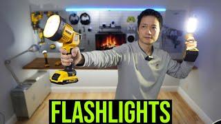 3 DeWALT Flashlights Compared (DCL040 vs DCL050 vs DCL060 Spotlight vs Floodlight)