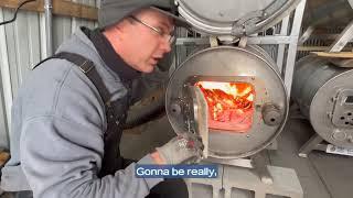 Operating the RocketChar B40 biochar stove by High Plains Biochar