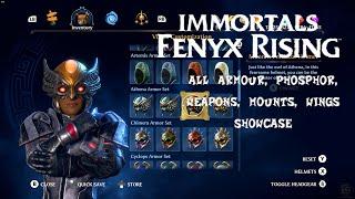 Immortals Fenyx Rising - All Cosmetics Showcase (Armour, Weapons, Phosphor Skins, Wings & Mounts)