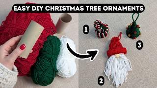 Easy DIY Christmas Ornaments ~ Using Toilet Paper Rolls and Yarn ~ Budget Friendly & Easy