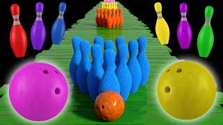 Bouncing Bowling Ball: Kinetic Sand Smashes Alphabet Shapes for Kids! Binkie TV