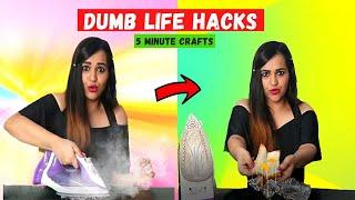 TRYING Dumb LIFE HACKS by 5 Minute Crafts 