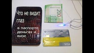 Что можно увидеть в паспорте,деньгах и на VISA  ультрафиолетовым светодиодом?