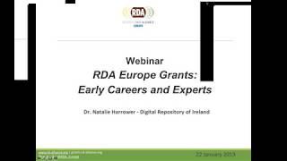 RDA Europe Early Career and Expert grants – Q&A webinar