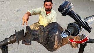 One truck had a cracked axle and the drive shaft was completely separated from the top