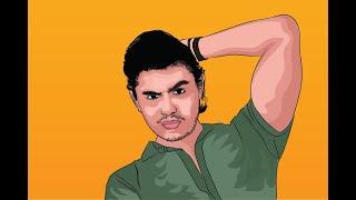 Easy Vector Art Tutorial:Cartoon Portrait Illustration I Illustrator I Vector Speed Drawing Tutorial