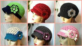 Most stylish and trendy crochet brimmed hat ideas for women // crochet newsboy hat designs