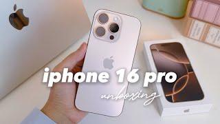 iPhone 16 Pro unboxing (desert titanium) + accessories  setup & comparison to iPhone14 pro