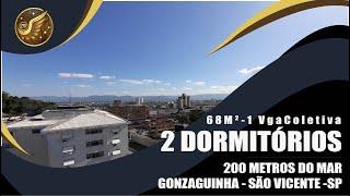 Apartamento 2 Dormitórios, 1 Vaga, Reformado a 200m da Praia do Gonzaguinha, São Vicente-SP
