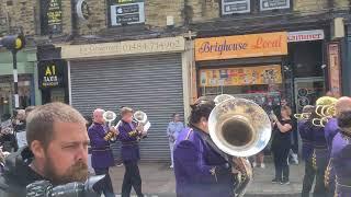 Brighouse & Rastrick Band marching at Brighouse March and Hymn contest 2023