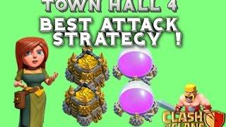 Clash Of Clans | BEST ATTACK STRATEGY TOWN HALL 4 - DESTROYING BASES !