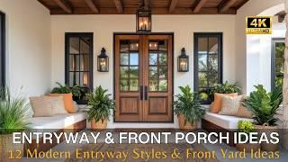 Modern Entryway & Front Porch Design: 12 Architectural Styles with Beautiful Front Yard Landscaping