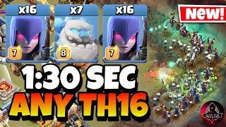 Epic Strategy! TH16 Zap Quake Witch is the Easiest TH16 Attack Strategy in Clash of Clans