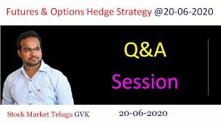 Q&A on Futures & Options Hedge Strategy by Stock Market Telugu GVK @20-06-2020