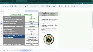 How To Use A Coast FIRE Calculator (Tutorial)