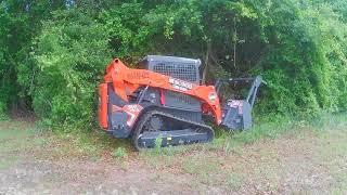 Forestry mulching a MILE of underbrush along fields AND we got some battle damage!