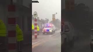 Typhoon Bebinca: Scene of the closed entrance of Shanghai’s Donghai Bridge