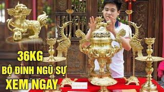 Bộ đỉnh đồng 36kg chân nến kỹ - Bộ đỉnh đồng đẹp