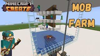 How to Build Mob Farm Create Mod Minecraft Tutorial
