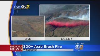 Crews Fighting 800-Acre Brush Fire Near Hemet, Evacuation Order Issued