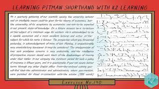 Exercise No.140 @ 90 WPM - Pitman Shorthand Dictation - KZ Learning