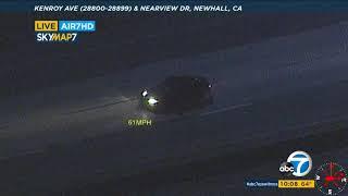 Authorities in pursuit of possibly armed suspect in stolen vehicle in Palmdale area