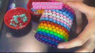 How to Make a Flat Stitch Kandi Cuff!! (Beginner Kandi Tutorial) 