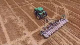 Rush Farms - No Till Planting of Soybeans After Wheat Harvest John Deere 7820 DJI Phantom 3