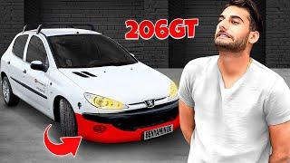 نصب سپر جلو gt با چراغ عقب کاستوم| #peugeot  #بنیامین