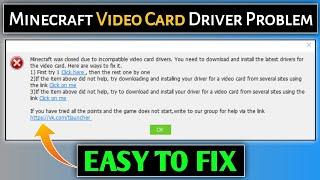 How to fix Minecraft was closed due to incompatible video card drivers tlauncher