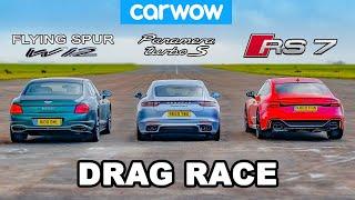 Bentley Flying Spur vs Audi RS7 vs Porsche Panamera Turbo S - DRAG RACE!