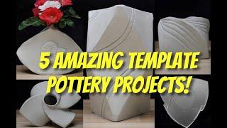 5 AMAZING and EASY Pottery Projects Using Templates! Turn Paper Origami  Templates into Pottery!