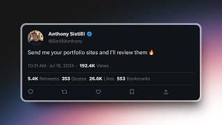 Dev YouTuber Roasts My Nextjs Portfolio Site | @AnthonySistilli