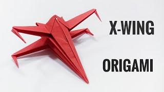 star wars X- WING fighter ORIGAMI (cómo hacer una nave de STAR WARS)