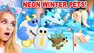 Making ALL The *NEW* WINTER PETS NEON In Adopt Me! (Roblox)